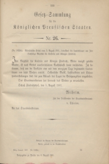 Gesetz-Sammlung für die Königlichen Preußischen Staaten. 1901, Nr. 26 (6 August)