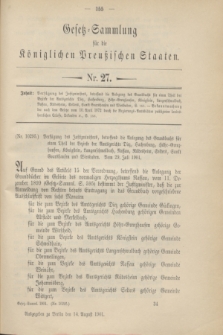 Gesetz-Sammlung für die Königlichen Preußischen Staaten. 1901, Nr. 27 (14 August)