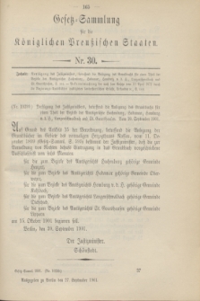 Gesetz-Sammlung für die Königlichen Preußischen Staaten. 1901, Nr. 30 (27 September)