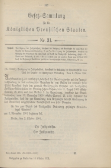 Gesetz-Sammlung für die Königlichen Preußischen Staaten. 1901, Nr. 31 (14 October)