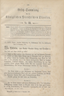 Gesetz-Sammlung für die Königlichen Preußischen Staaten. 1901, Nr. 33 (11 November)
