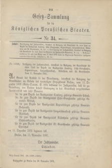 Gesetz-Sammlung für die Königlichen Preußischen Staaten. 1901, Nr. 34 (29 November)
