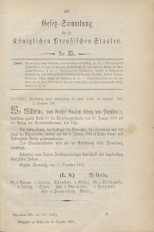 Gesetz-Sammlung für die Königlichen Preußischen Staaten. 1901, Nr. 35 (14 Dezember)