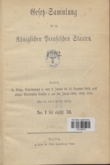 Gesetz-Sammlung für die Königlichen Preußischen Staaten. 1902
