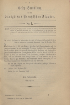 Gesetz-Sammlung für die Königlichen Preußischen Staaten. 1902, Nr. 1 (14 Januar)