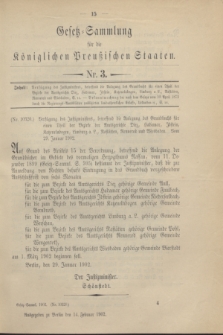 Gesetz-Sammlung für die Königlichen Preußischen Staaten. 1902, Nr. 3 (14 Februar)