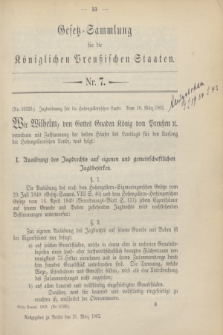Gesetz-Sammlung für die Königlichen Preußischen Staaten. 1902, Nr. 7 (21 März)