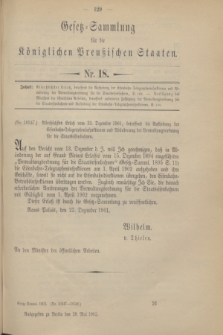 Gesetz-Sammlung für die Königlichen Preußischen Staaten. 1902, Nr. 18 (28 Mai)