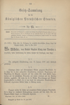 Gesetz-Sammlung für die Königlichen Preußischen Staaten. 1902, Nr. 25 (18 Juni)