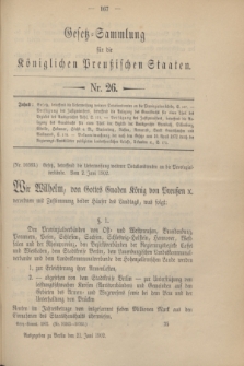 Gesetz-Sammlung für die Königlichen Preußischen Staaten. 1902, Nr. 26 (21 Juni)