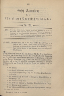 Gesetz-Sammlung für die Königlichen Preußischen Staaten. 1902, Nr. 29 (4 Juli)