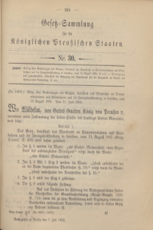 Gesetz-Sammlung für die Königlichen Preußischen Staaten. 1902, Nr. 30 (7 Juli)