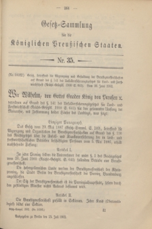 Gesetz-Sammlung für die Königlichen Preußischen Staaten. 1902, Nr. 35 (25 Juli)