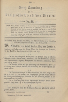 Gesetz-Sammlung für die Königlichen Preußischen Staaten. 1902, Nr. 36 (8 August)