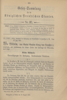 Gesetz-Sammlung für die Königlichen Preußischen Staaten. 1902, Nr. 37 (26 August)