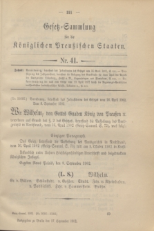 Gesetz-Sammlung für die Königlichen Preußischen Staaten. 1902, Nr. 41 (17 September)