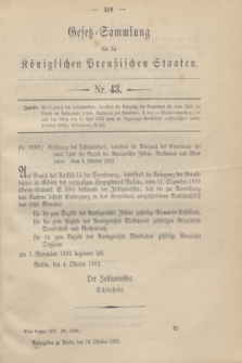 Gesetz-Sammlung für die Königlichen Preußischen Staaten. 1902, Nr. 43 (10 October)