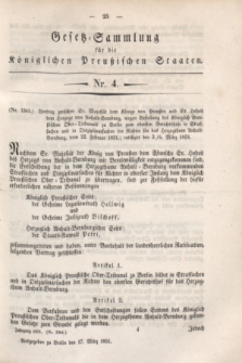 Gesetz-Sammlung für die Königlichen Preußischen Staaten. 1851, Nr. 4 (17 März)