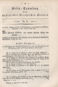 Gesetz-Sammlung für die Königlichen Preußischen Staaten. 1851, Nr. 8 (17 April)