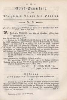Gesetz-Sammlung für die Königlichen Preußischen Staaten. 1851, Nr. 9 (19 April)