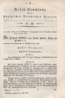 Gesetz-Sammlung für die Königlichen Preußischen Staaten. 1851, Nr. 10 (3 Mai)
