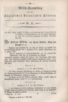 Gesetz-Sammlung für die Königlichen Preußischen Staaten. 1851, Nr. 11 (7 Mai)
