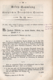 Gesetz-Sammlung für die Königlichen Preußischen Staaten. 1851, Nr. 12 (10 Mai)