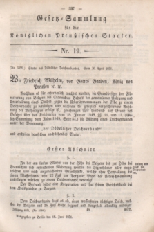 Gesetz-Sammlung für die Königlichen Preußischen Staaten. 1851, Nr. 19 (18 Juni)