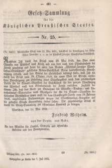 Gesetz-Sammlung für die Königlichen Preußischen Staaten. 1851, Nr. 25 (7 Juli)