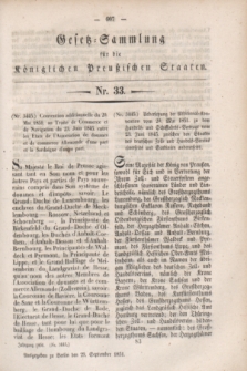 Gesetz-Sammlung für die Königlichen Preußischen Staaten. 1851, Nr. 33 (29 September)