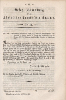 Gesetz-Sammlung für die Königlichen Preußischen Staaten. 1851, Nr. 34 (4 Oktober)