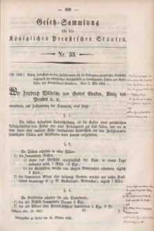 Gesetz-Sammlung für die Königlichen Preußischen Staaten. 1851, Nr. 35 (18 Oktober)