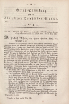 Gesetz-Sammlung für die Königlichen Preußischen Staaten. 1852, Nr. 4 (16 März)