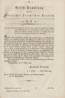 Gesetz-Sammlung für die Königlichen Preußischen Staaten. 1852, Nr. 6 (10 April)