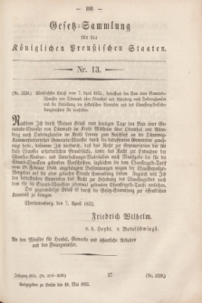 Gesetz-Sammlung für die Königlichen Preußischen Staaten. 1852, Nr. 13 (18 Mai)