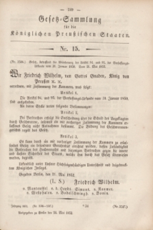 Gesetz-Sammlung für die Königlichen Preußischen Staaten. 1852, Nr. 15 (24 Mai)