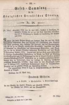 Gesetz-Sammlung für die Königlichen Preußischen Staaten. 1853, Nr. 18 (2 Juni)