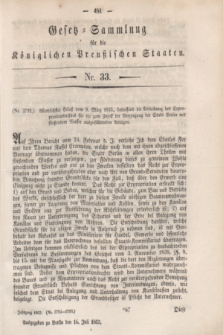 Gesetz-Sammlung für die Königlichen Preußischen Staaten. 1853, Nr. 33 (16 Juli)