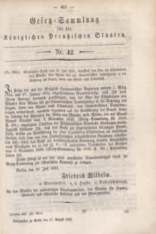 Gesetz-Sammlung für die Königlichen Preußischen Staaten. 1853, Nr. 42 (17 August)