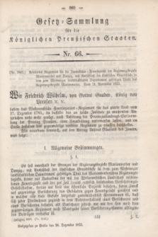 Gesetz-Sammlung für die Königlichen Preußischen Staaten. 1853, Nr. 66 (28 Dezember)
