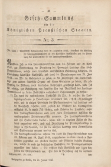 Gesetz-Sammlung für die Königlichen Preußischen Staaten. 1845, Nr. 3 (20 Januar)