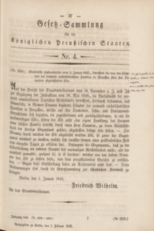 Gesetz-Sammlung für die Königlichen Preußischen Staaten. 1845, Nr. 4 (3 Februar)