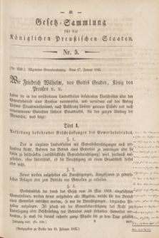 Gesetz-Sammlung für die Königlichen Preußischen Staaten. 1845, Nr. 5 (10 Februar)