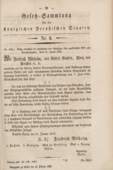 Gesetz-Sammlung für die Königlichen Preußischen Staaten. 1845, Nr. 6 (12 Februar)