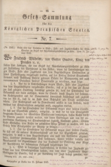 Gesetz-Sammlung für die Königlichen Preußischen Staaten. 1845, Nr. 7 (28 Februar)