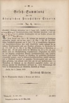 Gesetz-Sammlung für die Königlichen Preußischen Staaten. 1845, Nr. 8 (29 März)
