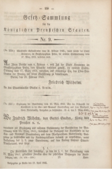 Gesetz-Sammlung für die Königlichen Preußischen Staaten. 1845, Nr. 9 (19 April)
