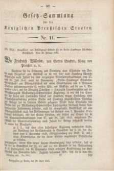 Gesetz-Sammlung für die Königlichen Preußischen Staaten. 1845, Nr. 11 (28 April)