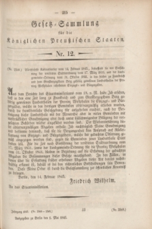 Gesetz-Sammlung für die Königlichen Preußischen Staaten. 1845, Nr. 12 (1 Mai)