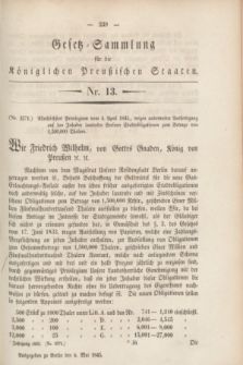 Gesetz-Sammlung für die Königlichen Preußischen Staaten. 1845, Nr. 13 (6 Mai)